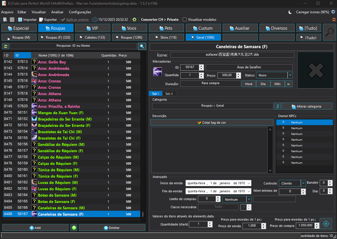 Editor Universal de lojas